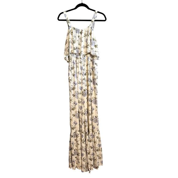 American Eagle Boho Floral Ruffle Hem Wide Leg Jumpsuit NWT Size S - Picture 1 of 12
